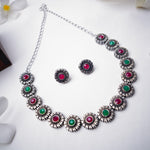 Load image into Gallery viewer, Sterling Silver Multicolor Necklace Set