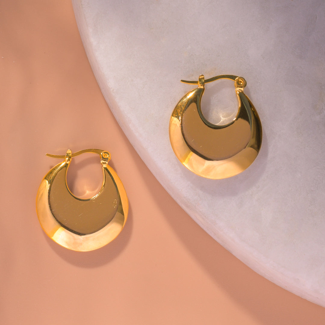 Flat Monet Gold Hoop Earrings