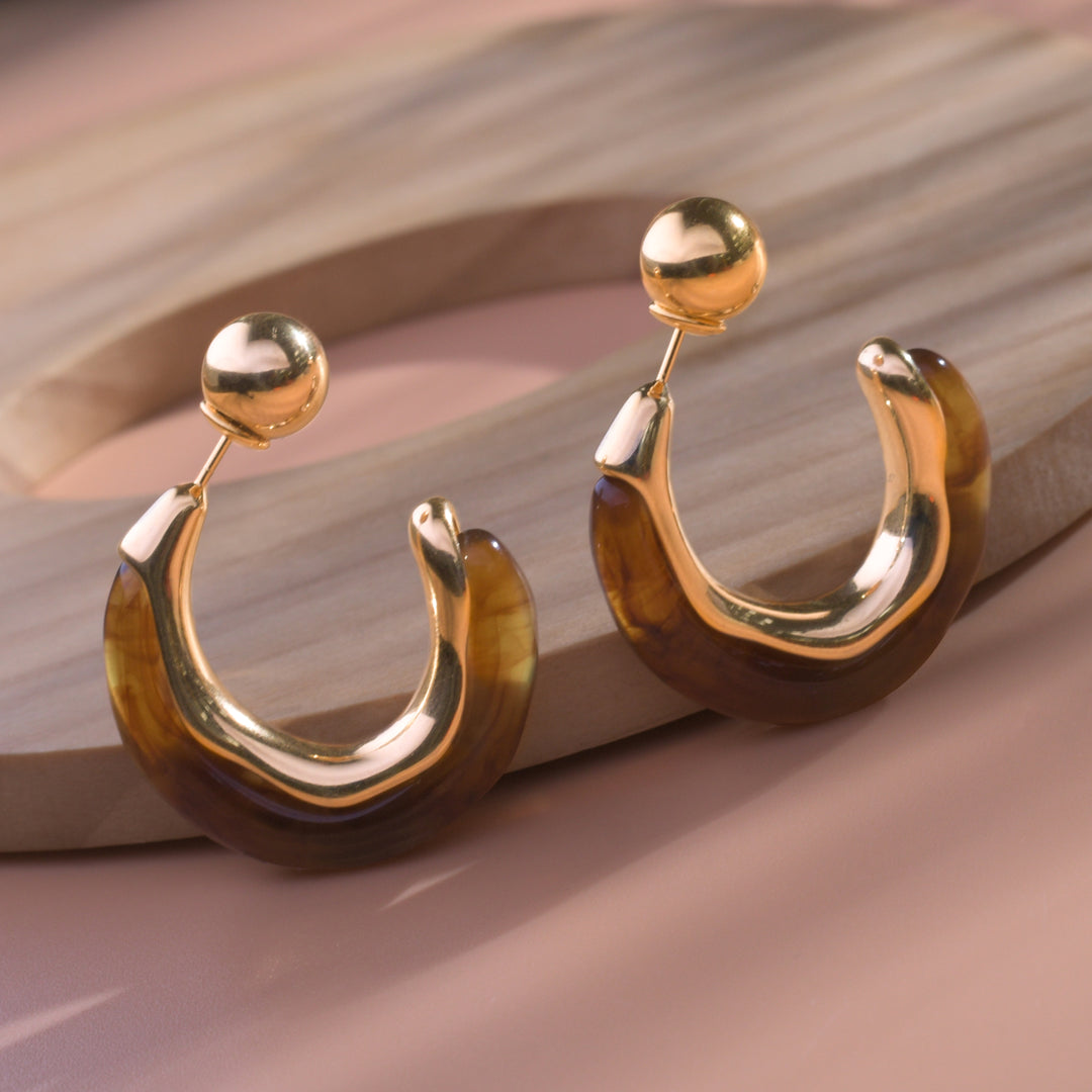 Rose Gold Double Sided Earrings