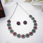 Load image into Gallery viewer, Sterling Silver Multicolor Necklace Set