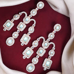 Load image into Gallery viewer, Twilight Statement Cyan Stones Earrings
