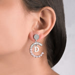 Load image into Gallery viewer, C Shape Hoop Pearl Studs Silver Earrings