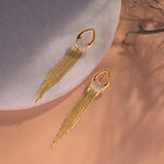 Load image into Gallery viewer, Gold Plated Hanging Chains Earrings