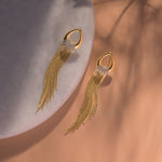 Load image into Gallery viewer, Gold Plated Hanging Chains Earrings
