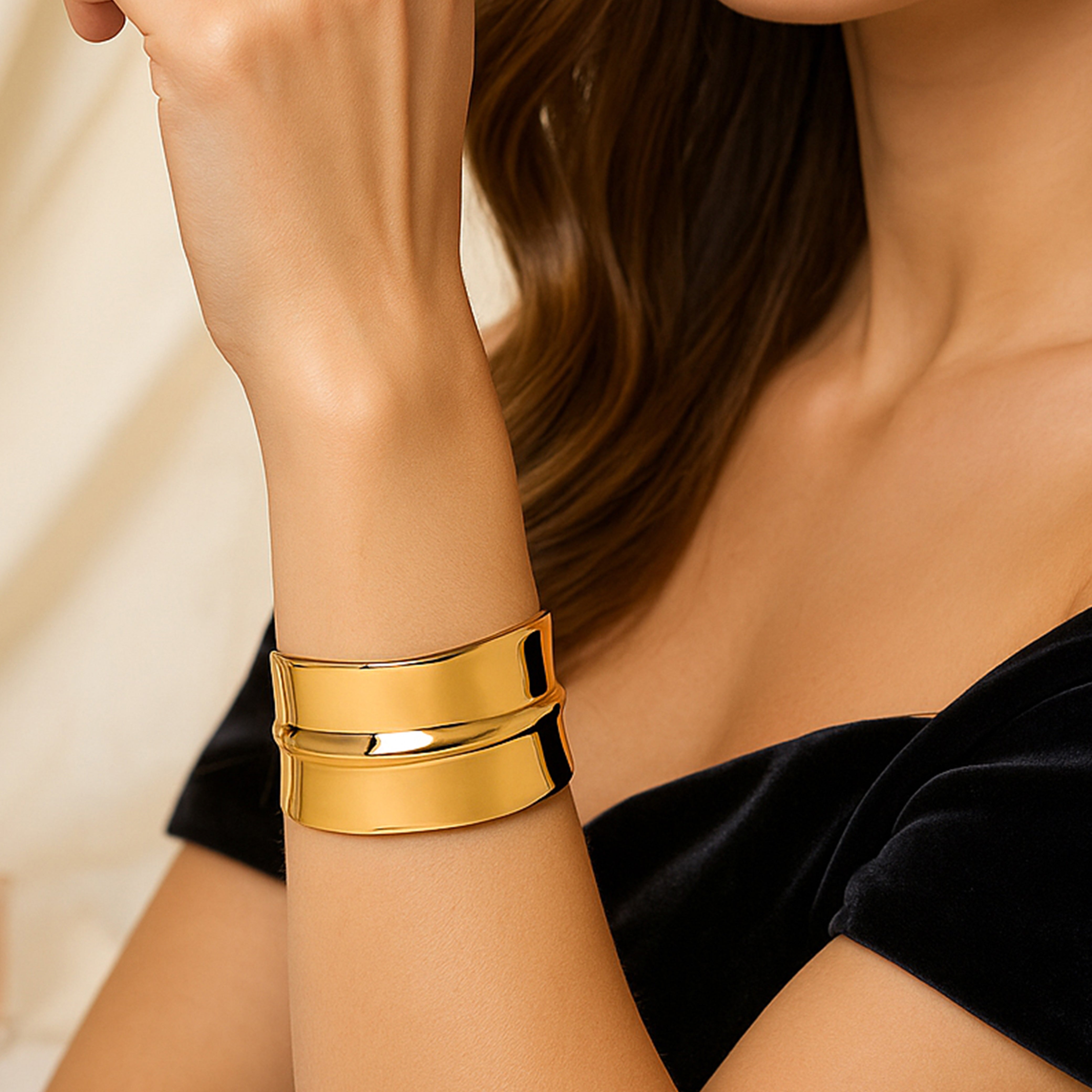 Golden Gloss Cuff Bracelet
