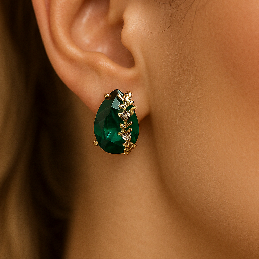 Teal Teardrop Studs