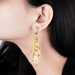 Load image into Gallery viewer, Sequin Gold Earrings
