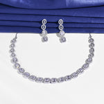 Load image into Gallery viewer, Silver Toned White AD-Studded Necklace Set
