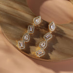 Load image into Gallery viewer, American Diamonds Drops Gold Earrings