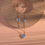 Load image into Gallery viewer, Heart Shaped Evil Eye Pendant With Chain
