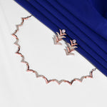 Load image into Gallery viewer, Rose Gold Zirconia Studded Necklace Set