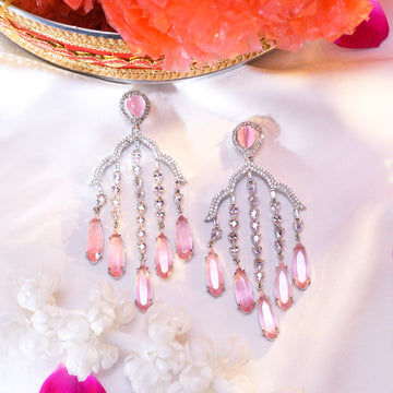 Pink Sapphire Raindrops Earrings