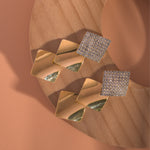 Load image into Gallery viewer, Cubic Zirconia Geometric Drop Earrings