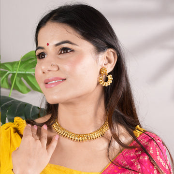 Beautiful Gold Plated Kundan Necklace Set