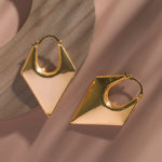 Load image into Gallery viewer, Triangle Western Gold Plated Earrings
