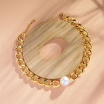 Load image into Gallery viewer, Gold Chain Pearl Chokar