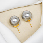 Load image into Gallery viewer, Grayish Pearl Studs Earrings
