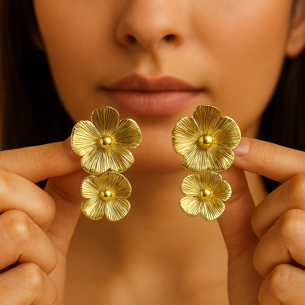 Golden Orchids Earrings