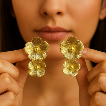 Golden Orchids Earrings