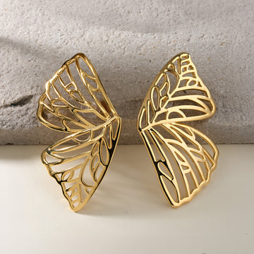 Golden Wings - Butterfly Stud Earrings