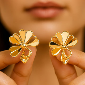 Golden Bloom Stud Earrings