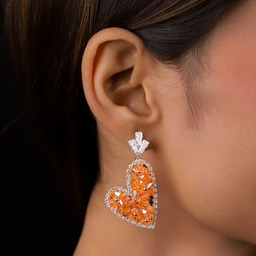 Orange Sparkling Heart
