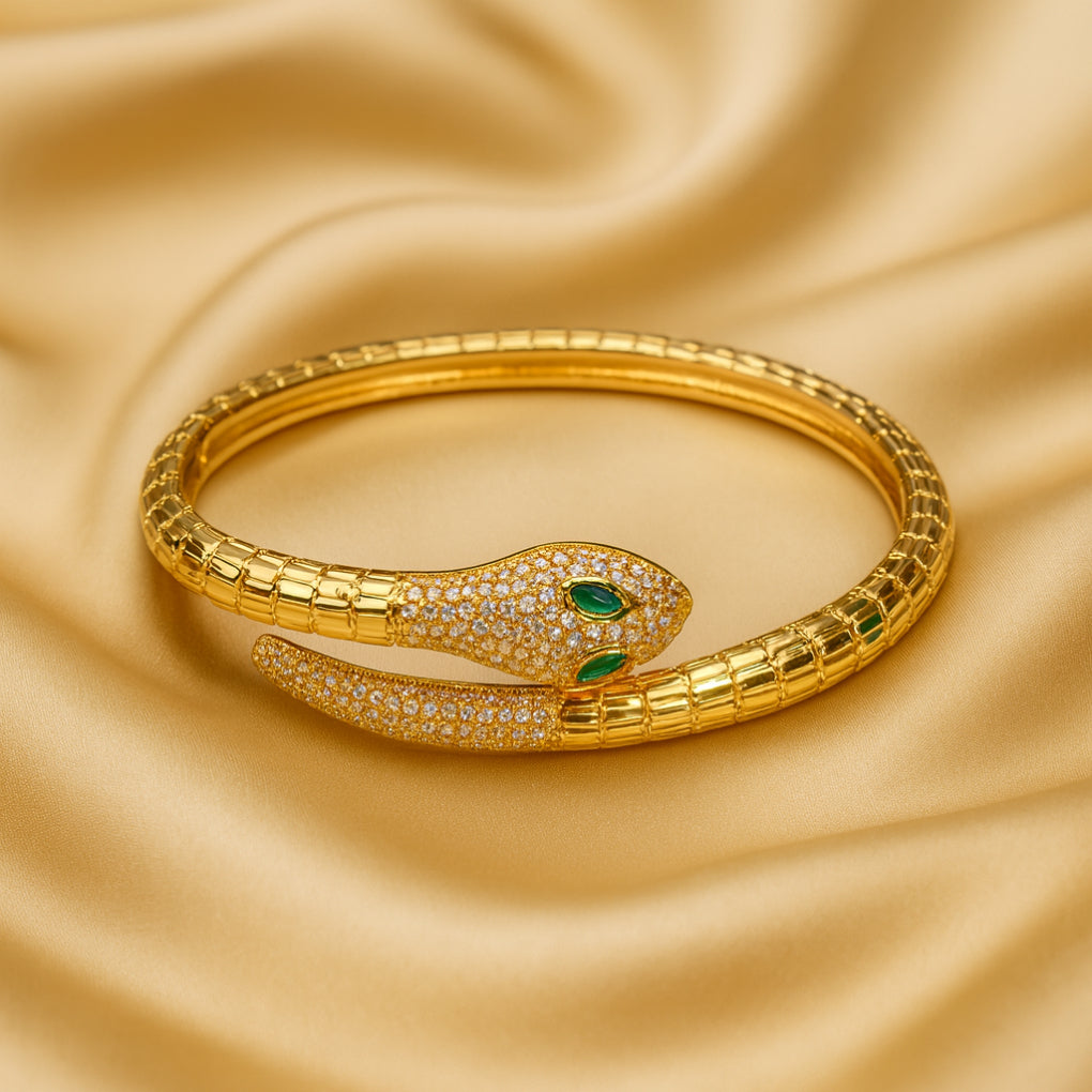 Emerald Viper: Faux Diamond Bracelet