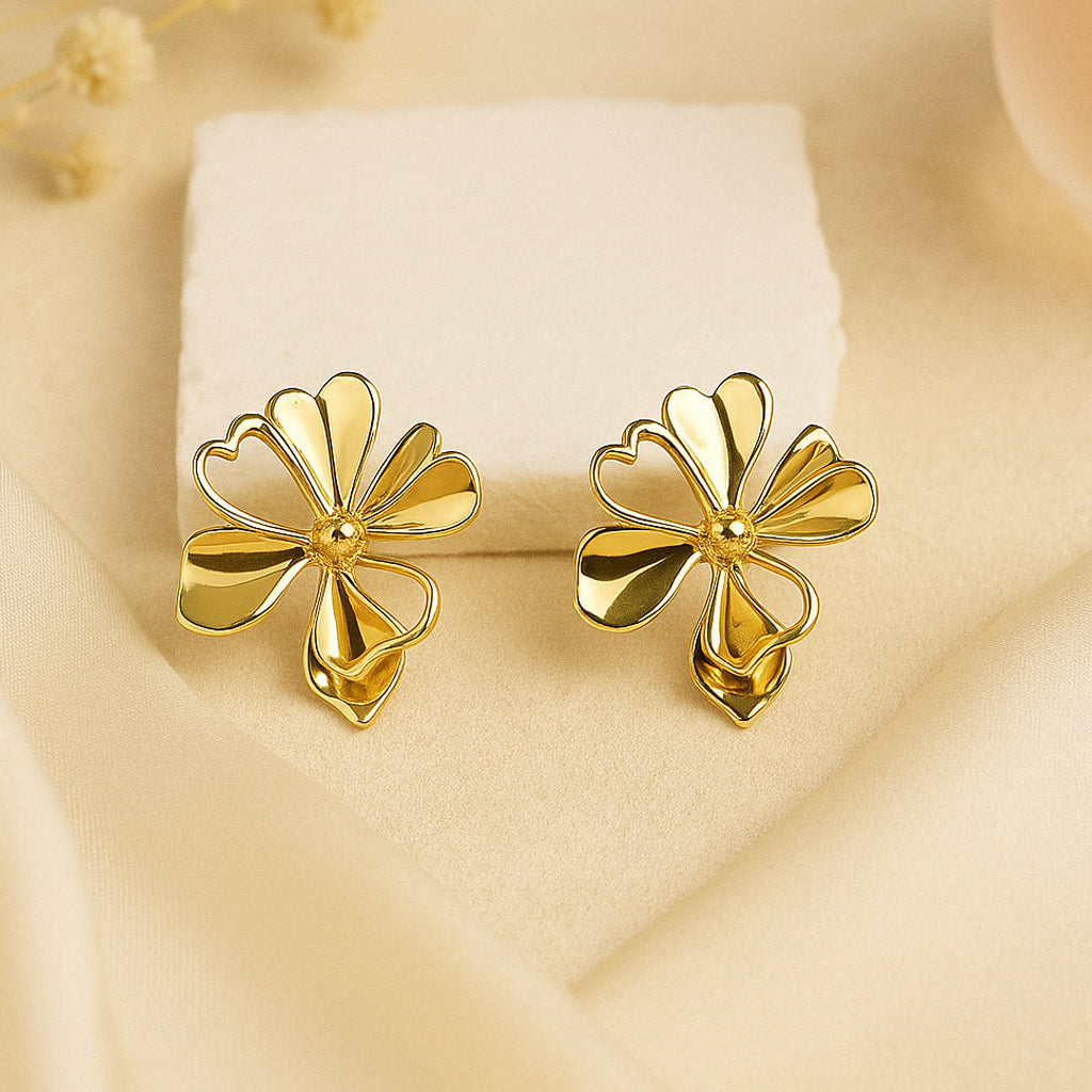 Golden Bloom Stud Earrings