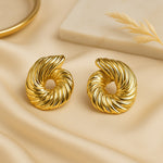 Load image into Gallery viewer, Golden Spiral Stud Earrings
