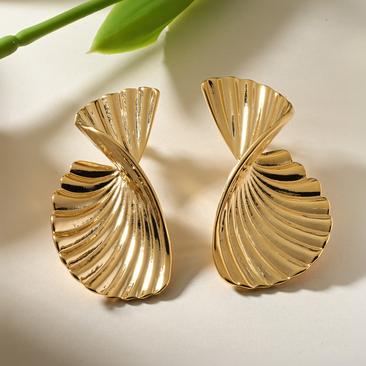 Swirling Fins - Statement Drop Earrings