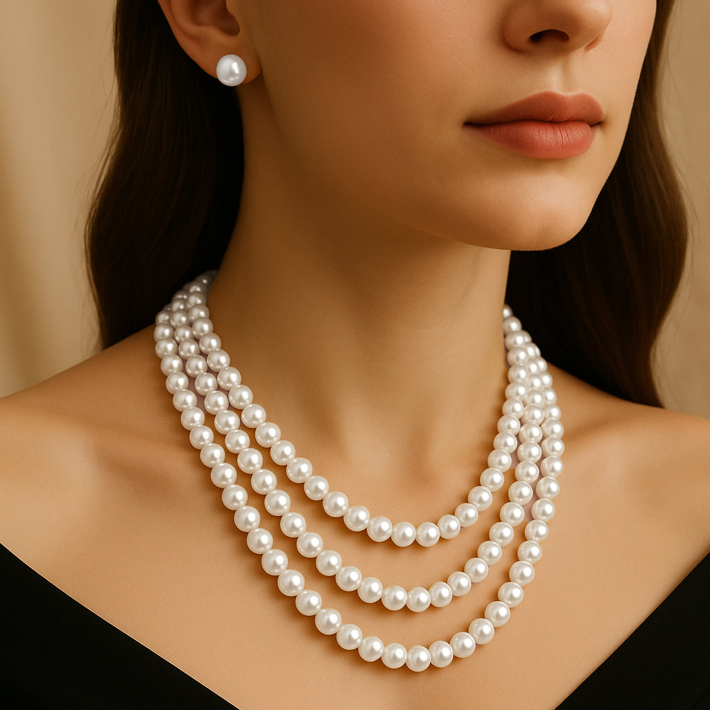 Pearly White - Layered Bead Necklace