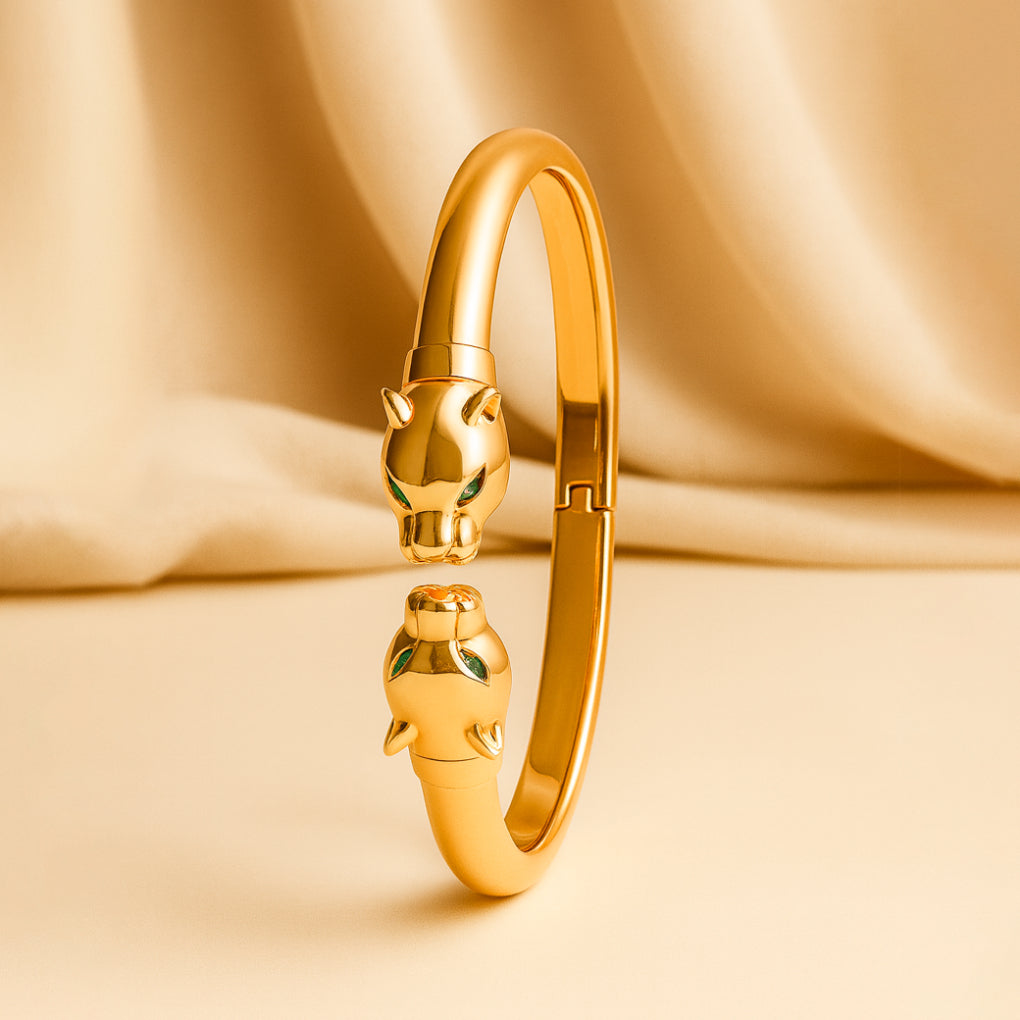 Double Headed Panther Gold Bracelets