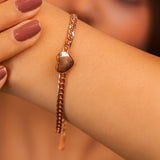 Glowing Heart - Rose Gold Chain Bracelet