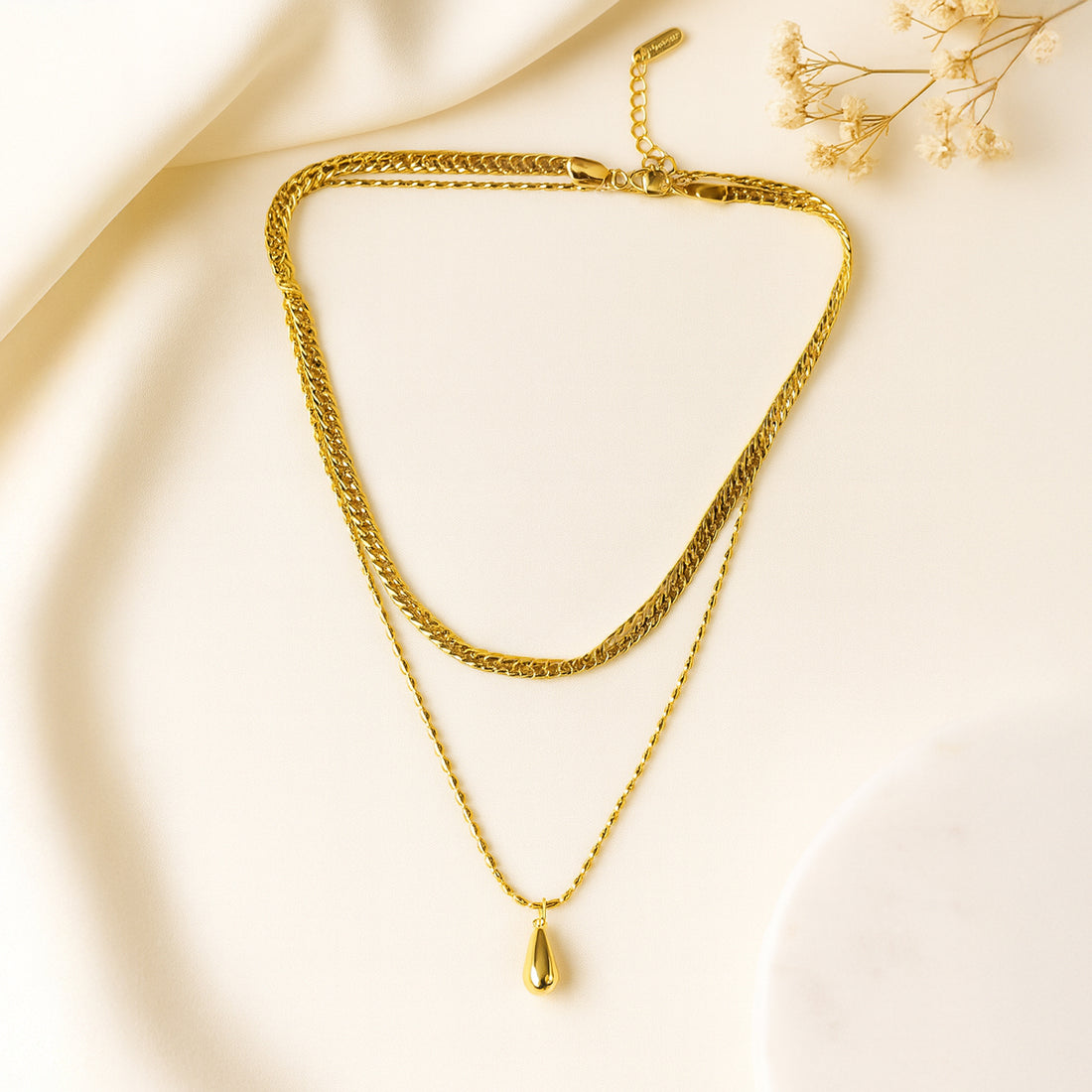 Golden Tear - Layered Chain Necklace
