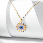 Load image into Gallery viewer, Evil Eye Flower Round Necklace