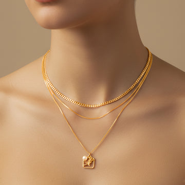 Pearly Rose - Layered Floral Pendant