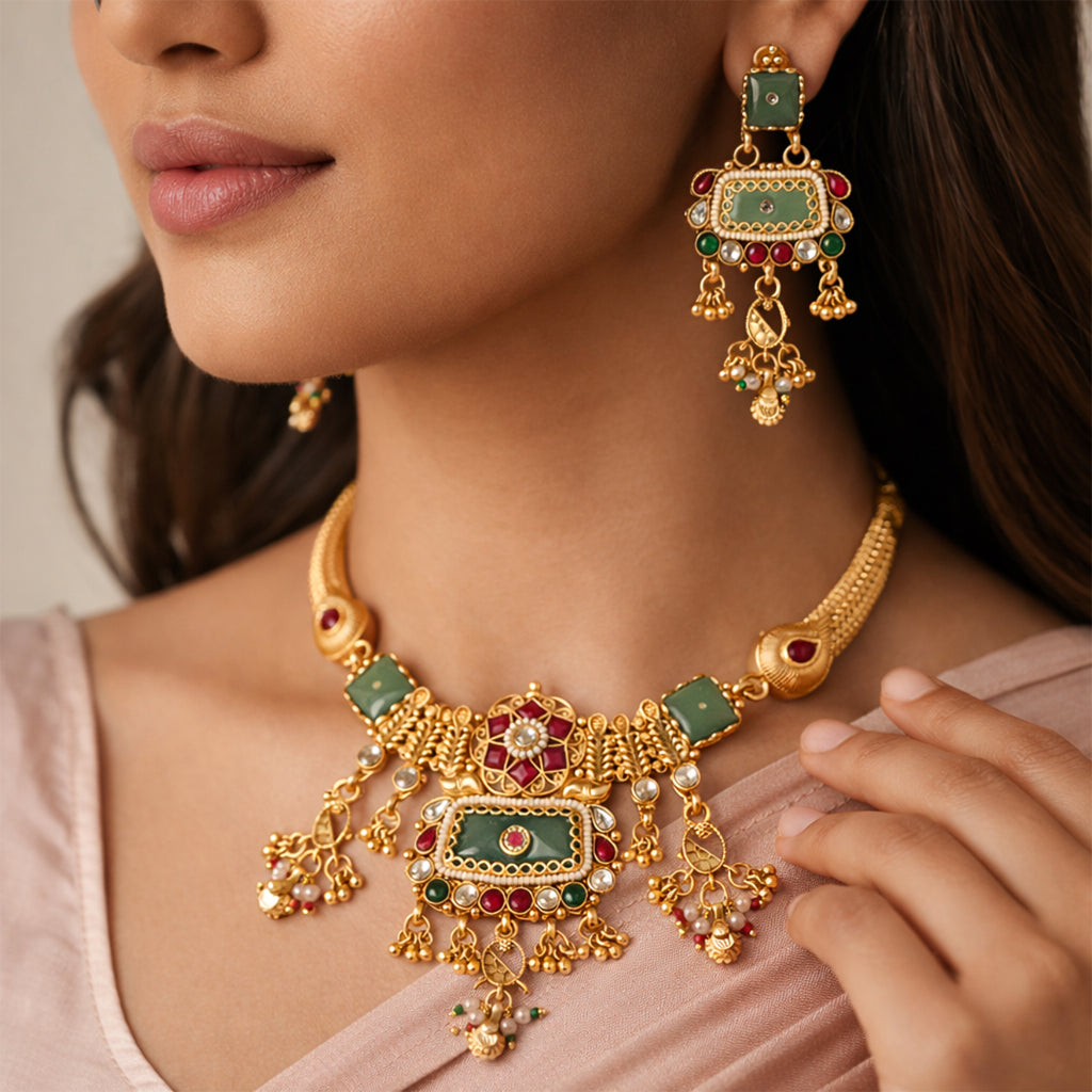 Meenakari Kundan Choker Set