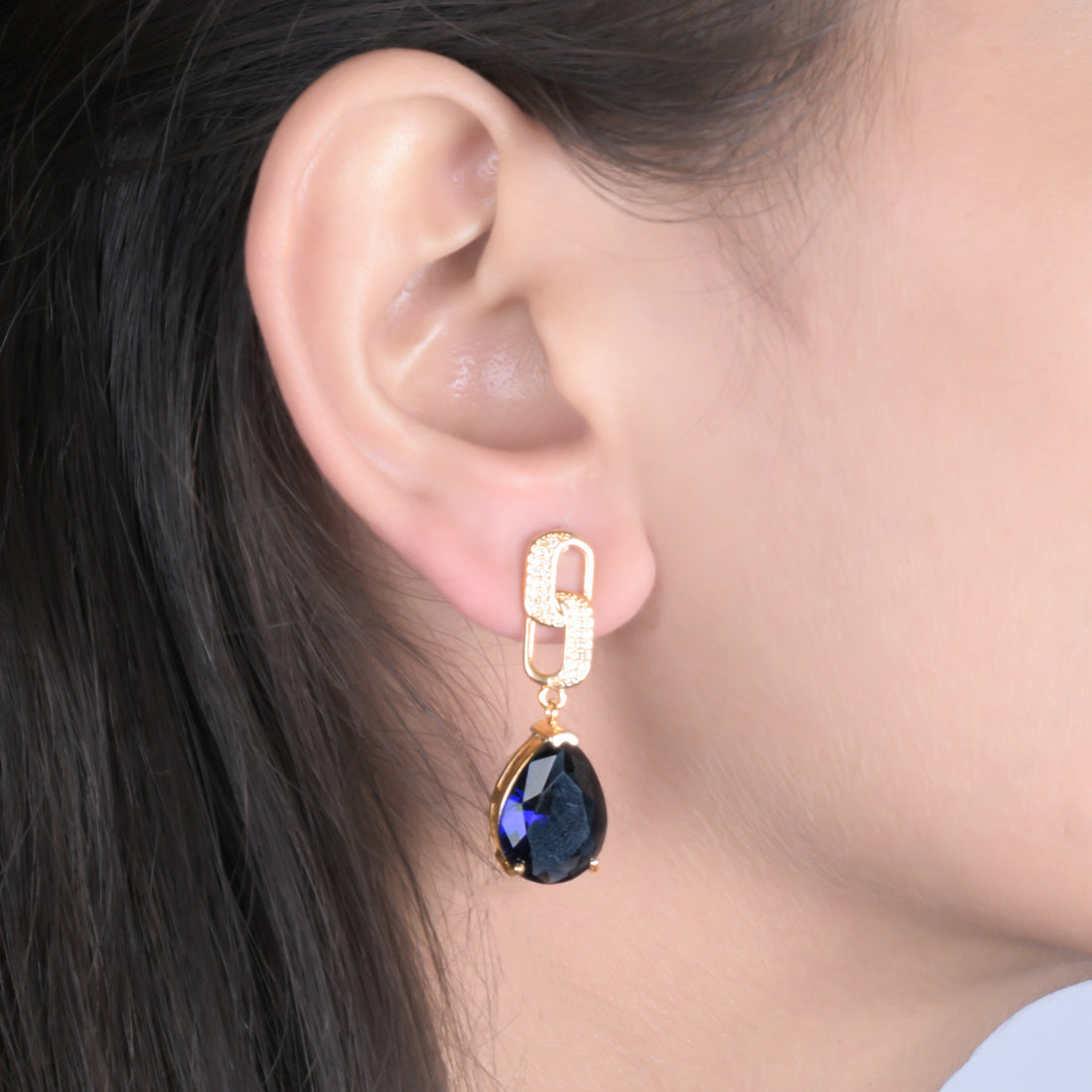 Blue Crystalline Earrings