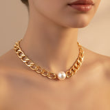 Gold Chain Pearl Chokar