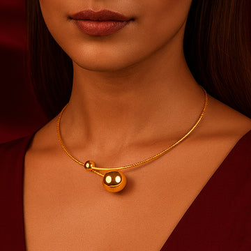 Golden Orbs - Open Rhinestone Choker