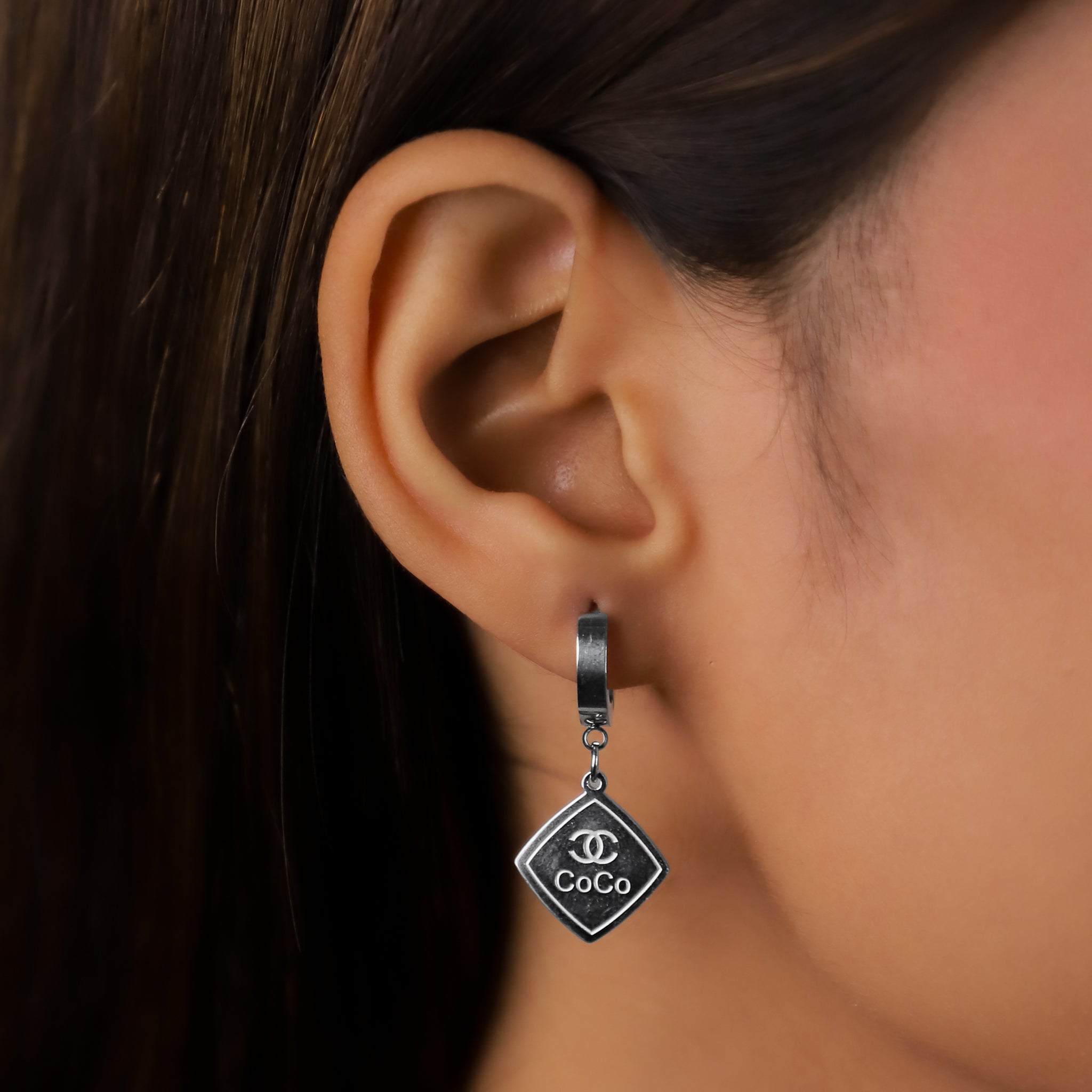 Black Coco Drop Earrings