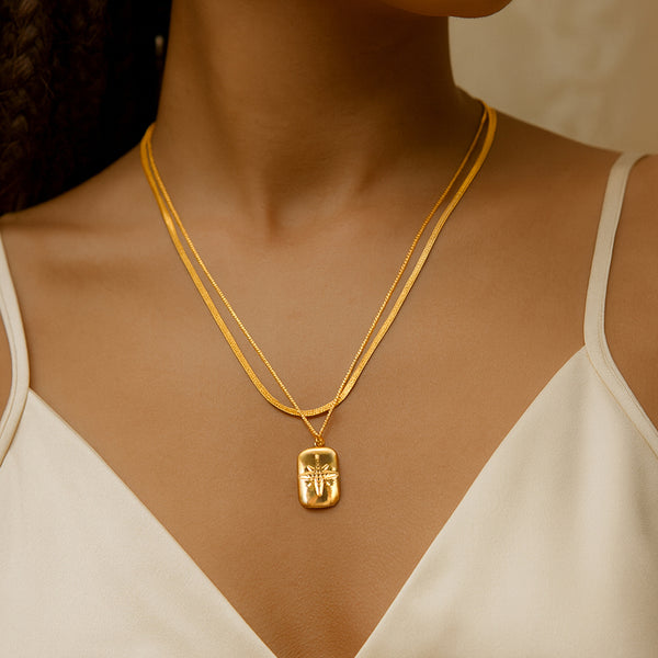 North Star - Studded Gold Layered Pendant