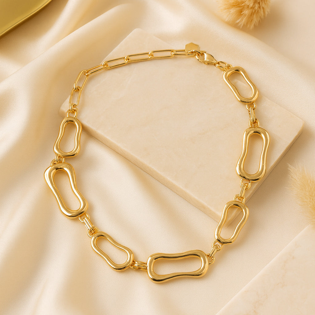 Molten Chain - Golden Link Necklace