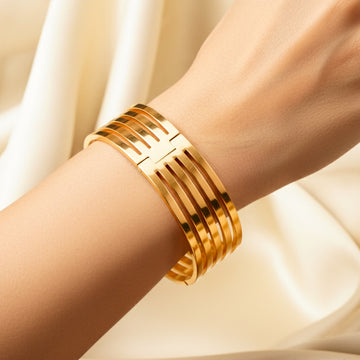 Golden Stacks - Layered Bangle Bracelet