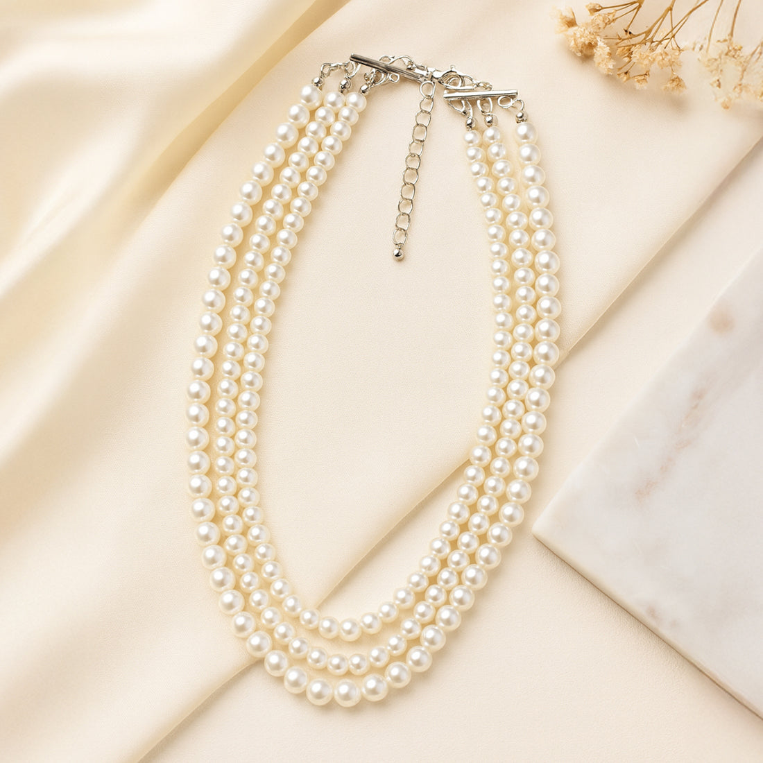 Pearly White - Layered Bead Necklace