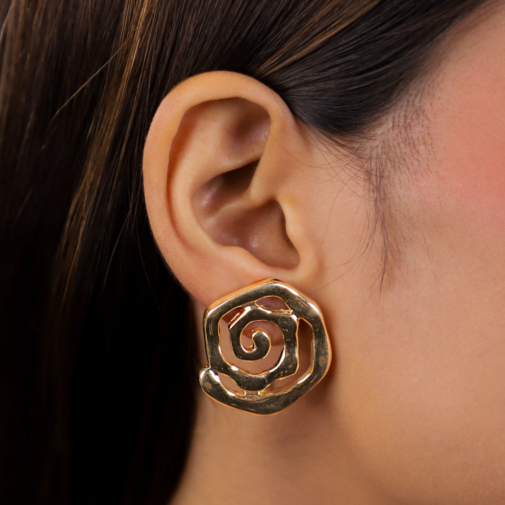 Spiral Gold Earrings