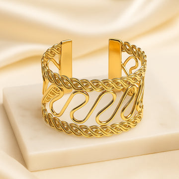 Golden Spiral Cuff Bracelet