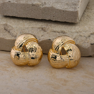 Golden Trinity - Statement Stud Earrings