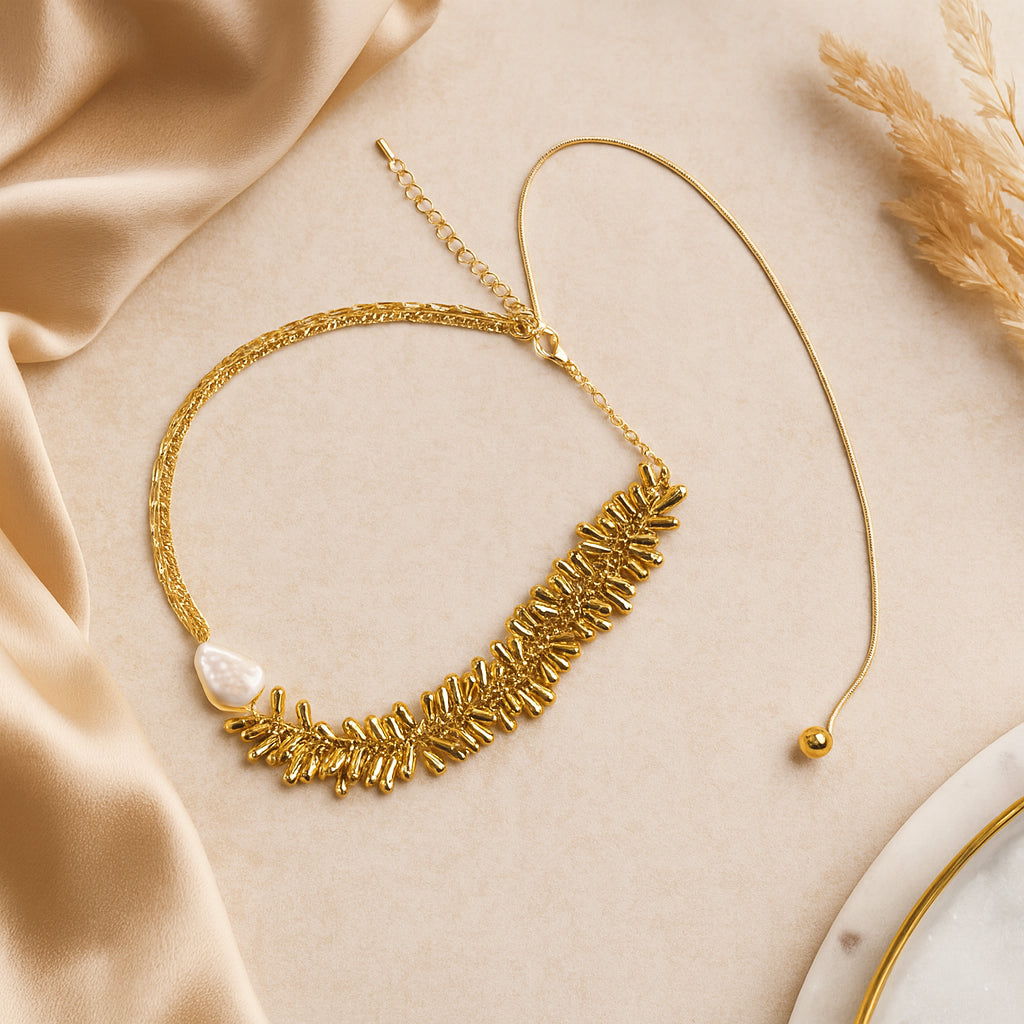 Golden Fringe - Layered Chain Necklace