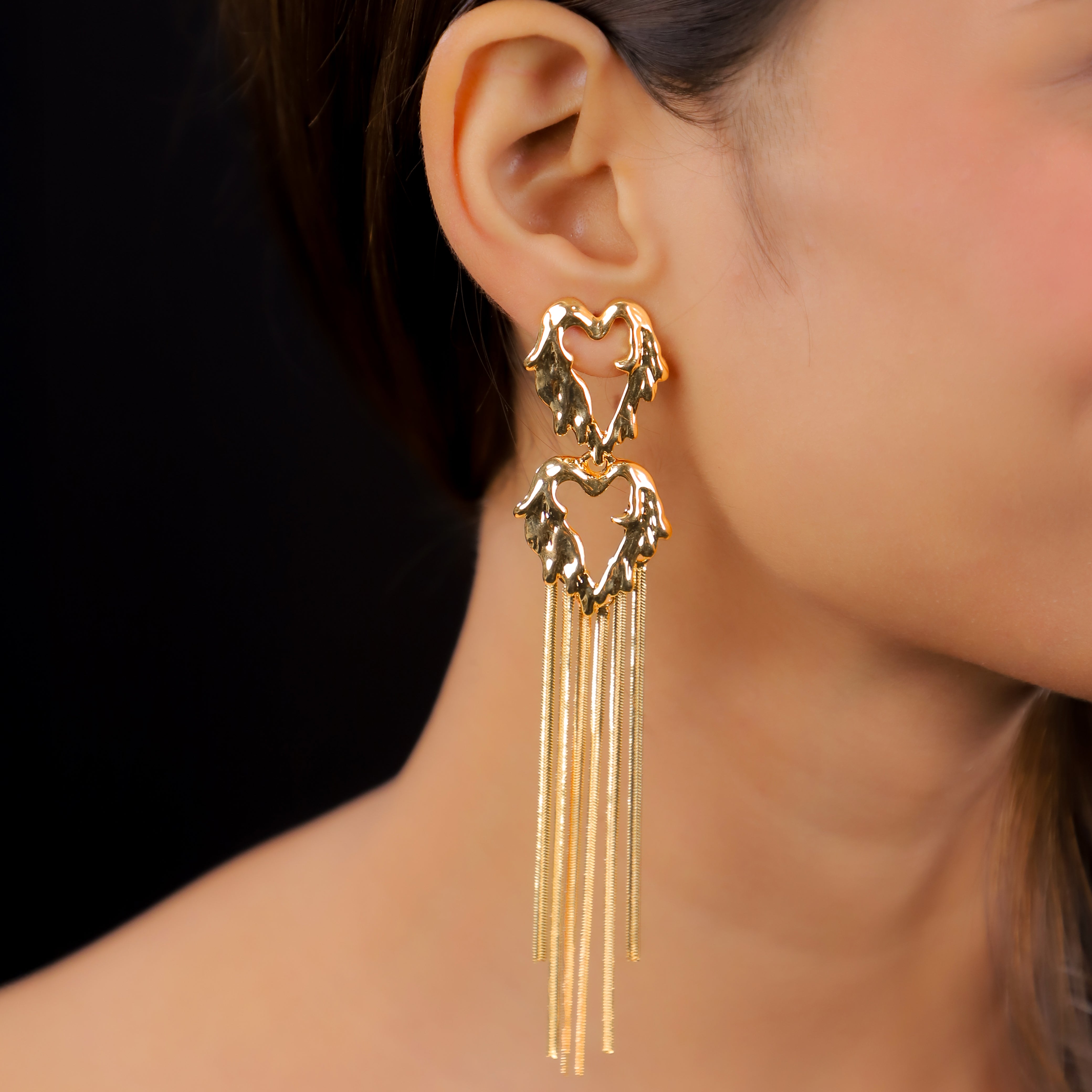 Heart Shape Drop Earrings